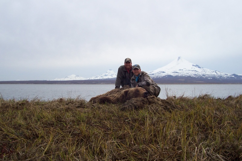 Unimak AK bear hunt 2009 090
We worked our ass off for this guy. Glassed him for two days then a Two mile stalk two mile pack back. Self Guided hunt. The hard way. Dodged Sows and Cubs to make 110 yard shot on this big Boar.
