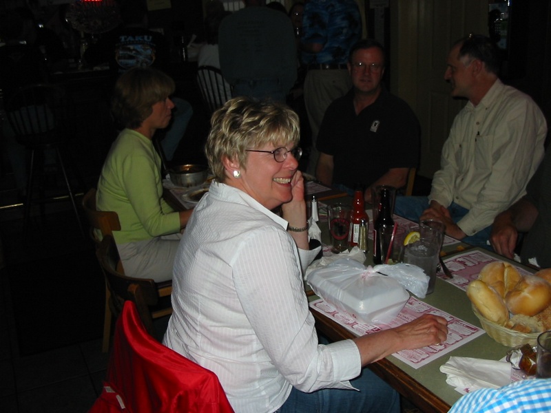Valerie enjoying the good company and good food