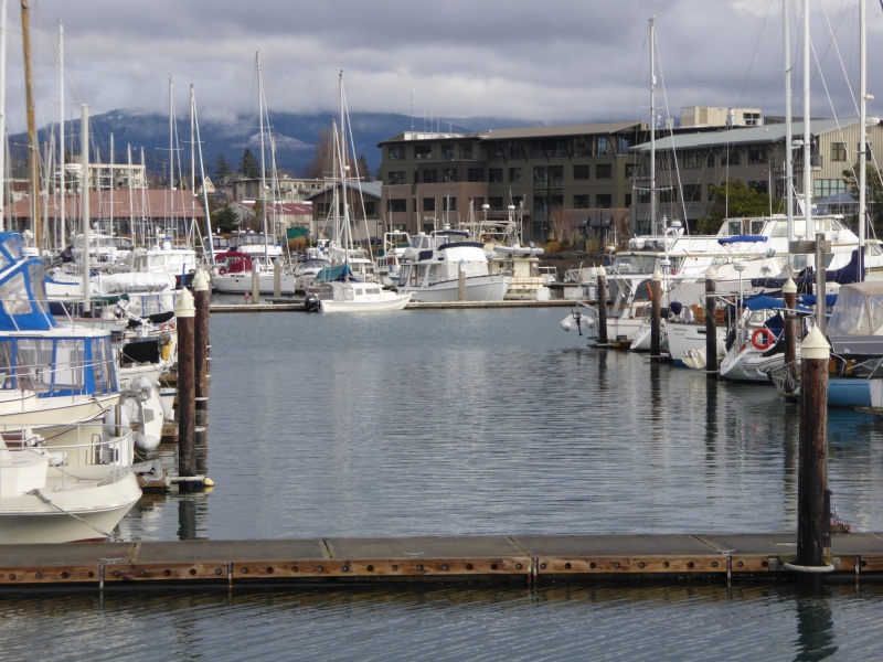 View of boat from other side of the marina