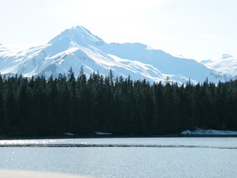 View of mountains inside Boat Harbor entrance.