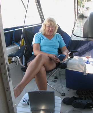 Watching cable TV in the cockpit