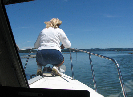 Watching for shallows and rocks