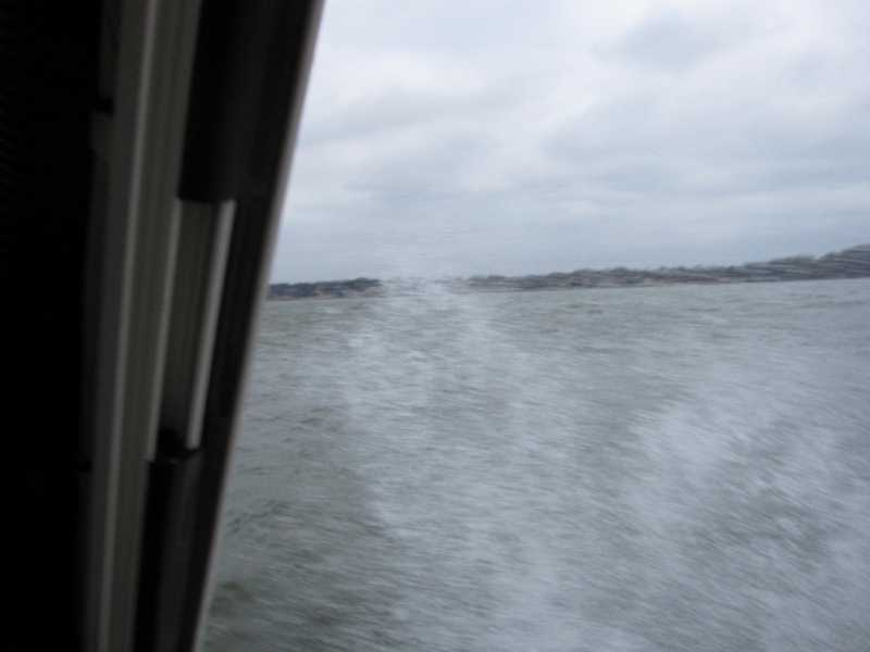 water over the bow and gunwale all day