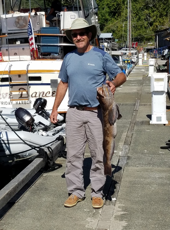 We fished right outside the cove, and my friend caught a nice Lingcod, which fed us several meals.
