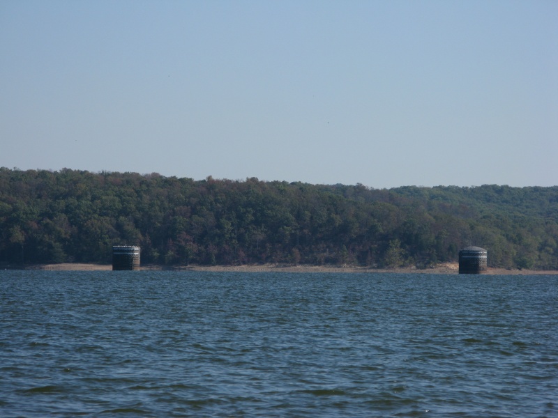 We took this pic just because the cylinders looked curious.  We would find out later in the trip that these are barge moorings.
