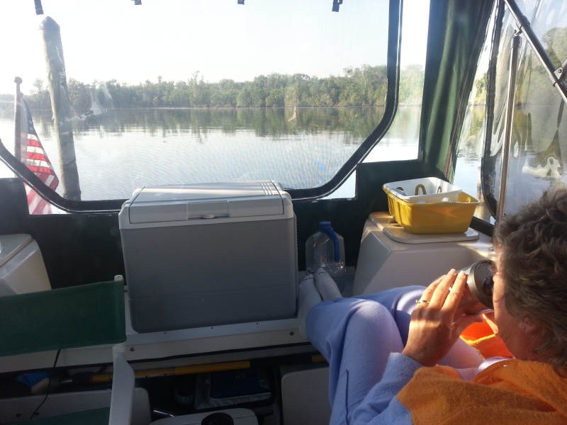 Wendy with coffee at Crstal Cove