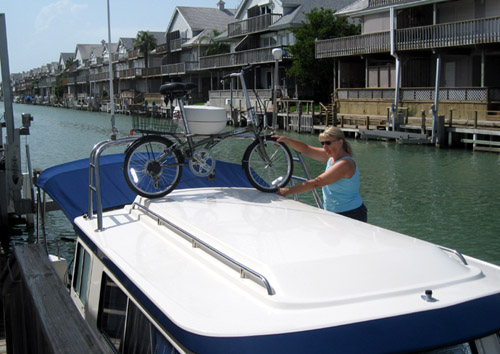 Where to put the bikes once we're on the water?