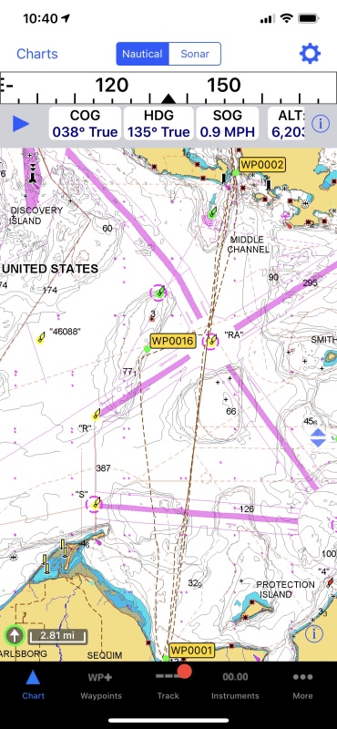 WP0016 shows close to start of tow to Sequim