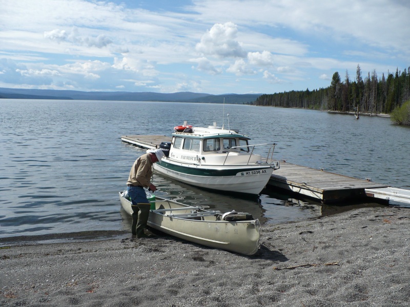 Yellowstone John readying the canoe for our 2 days of exploration into the south arms of YSL, 2010.