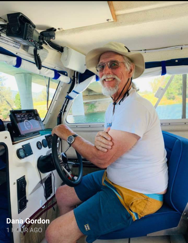 Zooming along in Lake Shasta in our newly refurbished Sierra